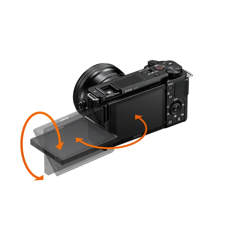 CÁMARA DIGITAL SONY ZVE10K PARA VLOGS + LENTE E PZ 16-50MM F3.5-5.6 OSS II ZVE10KBQE38